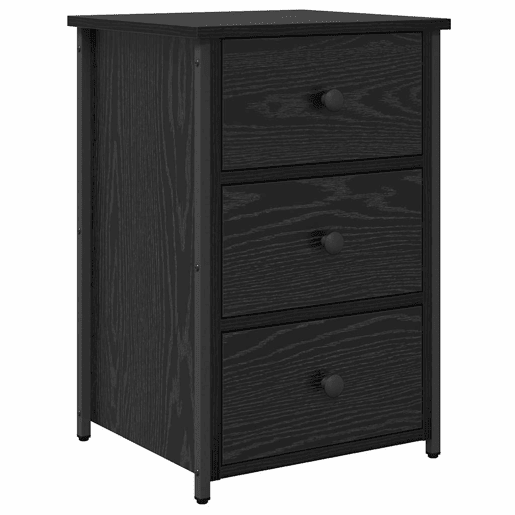 Mesa De Cabeceira - Mesinha De Cabeceira com gaveta Carvalho preto 40 x 36 x 60 cm