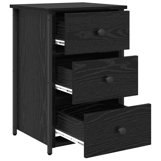 Mesa De Cabeceira - Mesinha De Cabeceira com gaveta Carvalho preto 40 x 36 x 60 cm