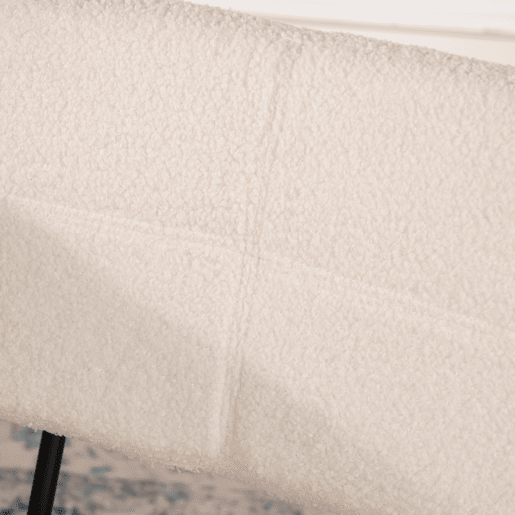 Conjunto De 4 Cadeiras De Jantar Estofadas Em Tecido Bouclé Bege Com Pés Metálicos Pretos, Estilo Moderno E Minimalista, Confortáveis E Resistentes Para Sala, Cozinha Ou Sala De Jantar, Assento Acolchoado E Encosto Ergonômico