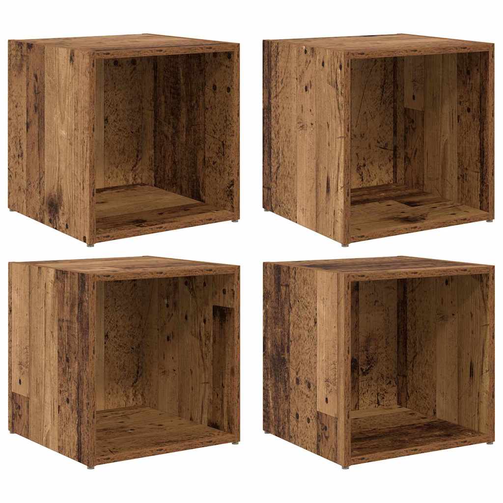 gabinete de tv 4 pcs marron 37 x 35 x 37 cm