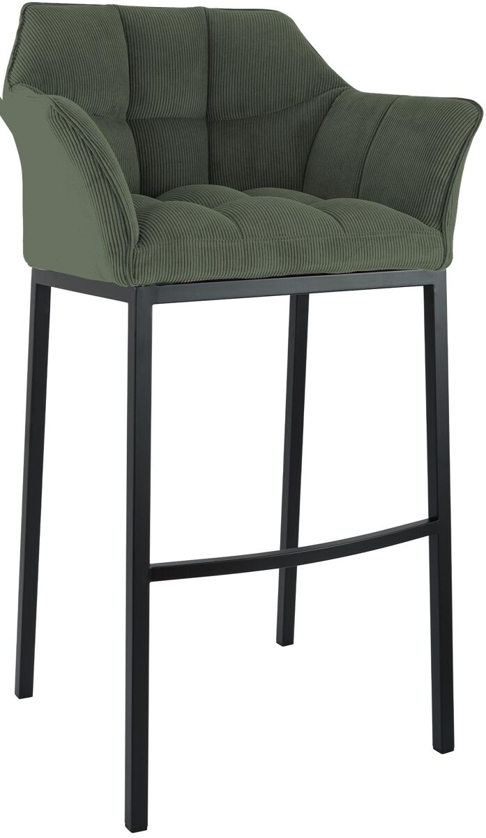 Taburete de bar damaso cord con estructura de cuatro patas metal verde 48x64x110 cm