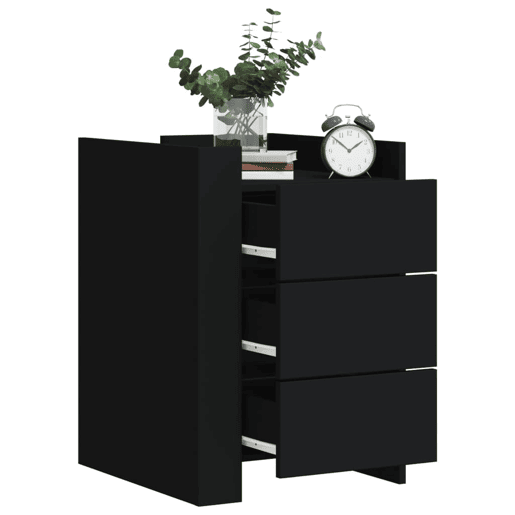 Mesa De Cabeceira - Mesinha De Cabeceira 45x50x65 cm derivados de madeira preto
