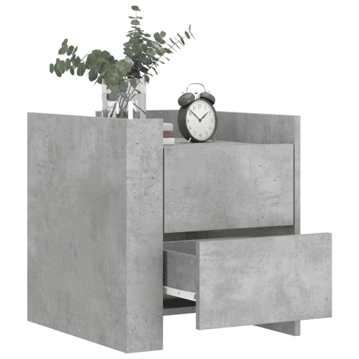 Mesa De Cabeceira - Mesinha De Cabeceira 45x50x50cm derivados madeira cinzento cimento
