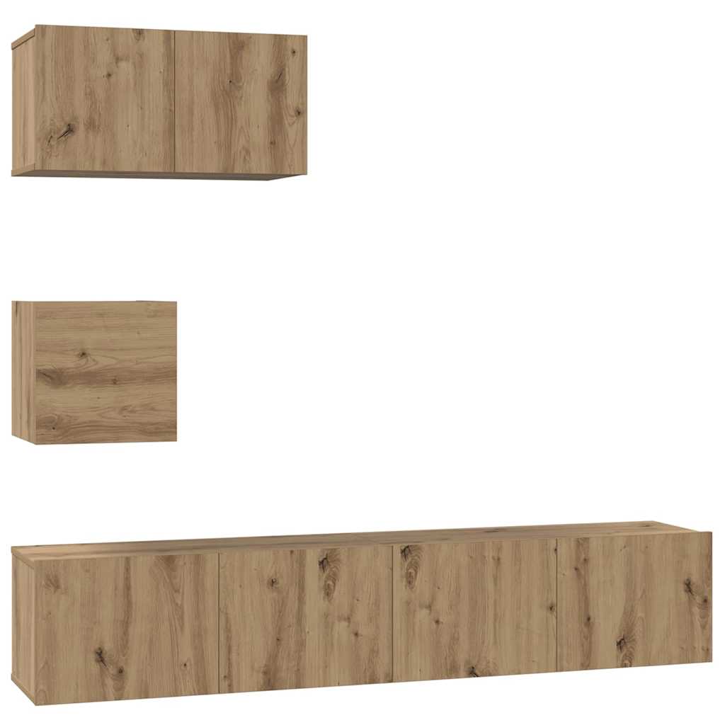 Juego de muebles de tv 4 pcs roble artisan 80 x 30 x 30 cm