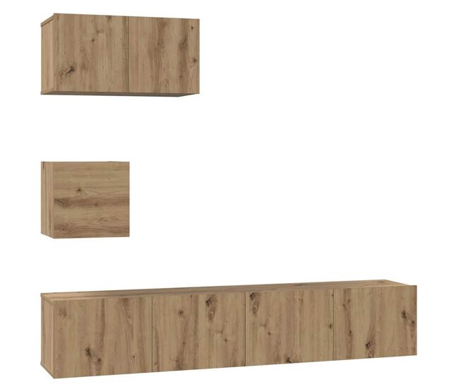 Juego de muebles de tv 4 pcs roble artisan 80 x 30 x 30 cm