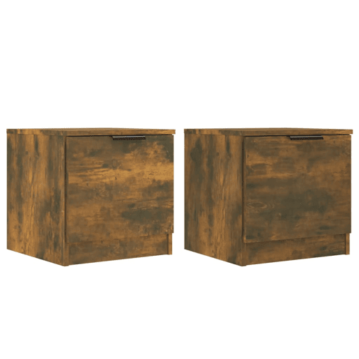 Lote de 2 Mesas De Cabeceira - Mesinhas De Cabeceira 40x39x40 cm cor carvalho fumado