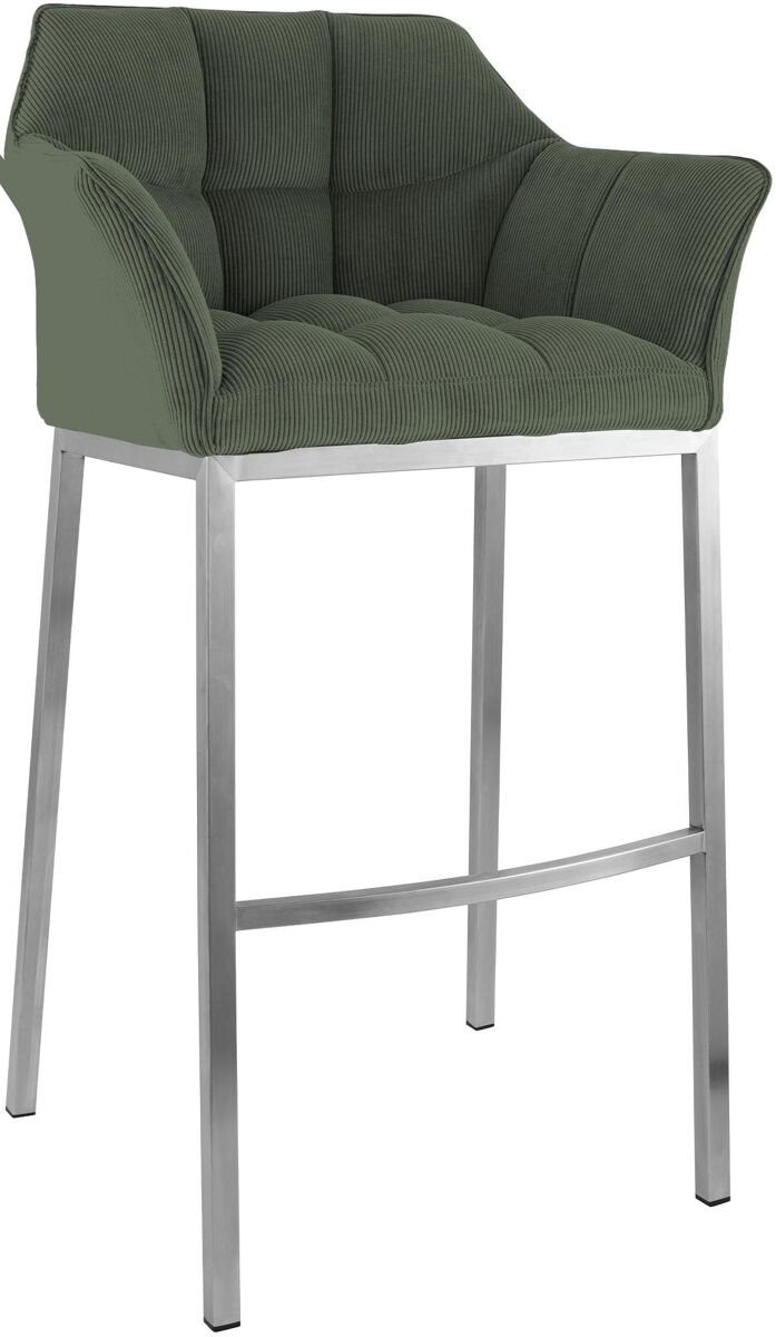 Taburete de bar damaso cord con estructura de cuatro patas metal verde 48x64x110 cm