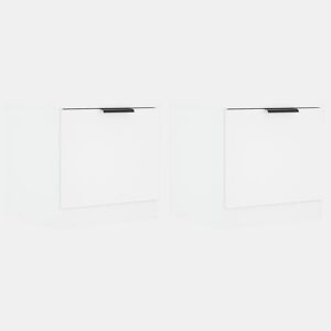 Lote de 2 Mesas De Cabeceira - Mesinhas De Cabeceira 40x39x40 cm branco