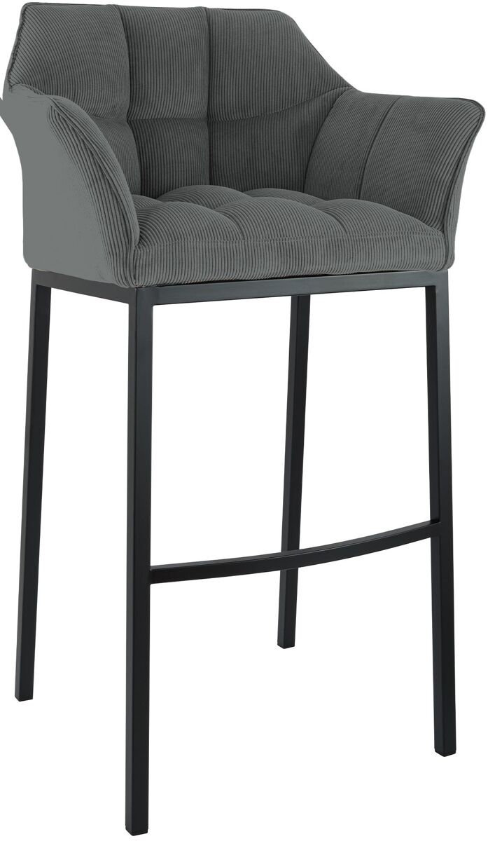 Taburete de bar damaso cord con estructura de cuatro patas metal gris 48x64x110 cm