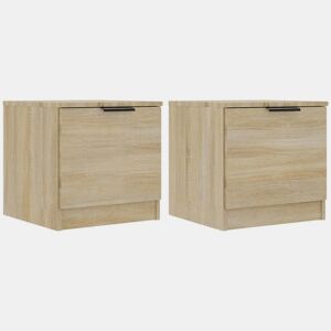 Lote de 2 Mesas De Cabeceira - Mesinhas De Cabeceira 40x39x40 cm carvalho sonoma