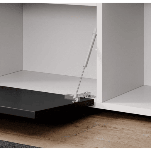 Aparador Sala de estar e jantar BrancoPreto 135x34x73 3 portas LED Sefora Muebles Bonitos
