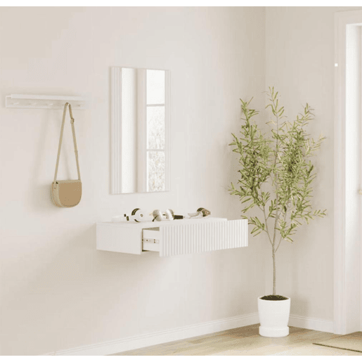 Móvel de entrada Hall de entrada Branco 80x42x97 1 gaveta Amira Muebles Bonitos