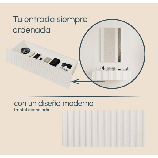 Móvel de entrada Hall de entrada Branco 80x42x97 1 gaveta Amira Muebles Bonitos