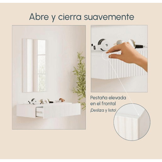Móvel de entrada Hall de entrada Branco 80x42x97 1 gaveta Amira Muebles Bonitos