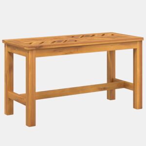 Banco de jardim mobiliário de pátio para exterior terraço 80 x 35 x 45 cm madeira maciça de acácia 02_0011324