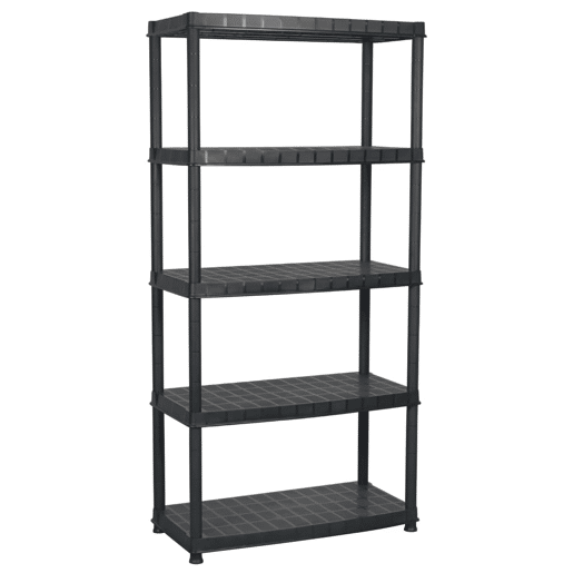 Prateleira de armazenamento de 5 níveis 85 x 40 x 185 cm Plástico preto 02_0045707