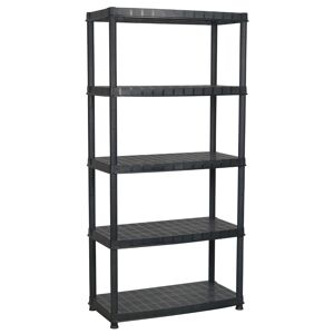 Prateleira de armazenamento de 5 níveis 85 x 40 x 185 cm Plástico preto 02_0045707