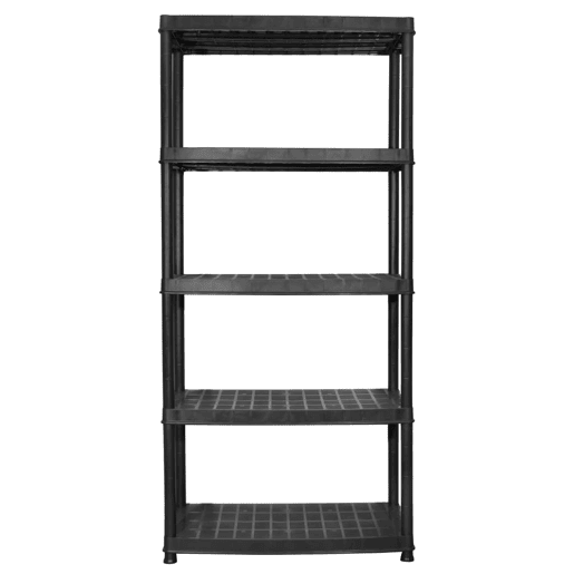Prateleira de armazenamento de 5 níveis 85 x 40 x 185 cm Plástico preto 02_0045707