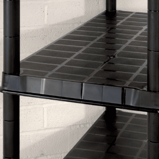 Prateleira de armazenamento de 5 níveis 85 x 40 x 185 cm Plástico preto 02_0045707