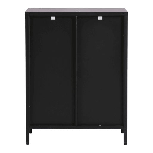 Aparador de aço de vidro ondulado 84 x 64 x 35 cm preto 03_0006612