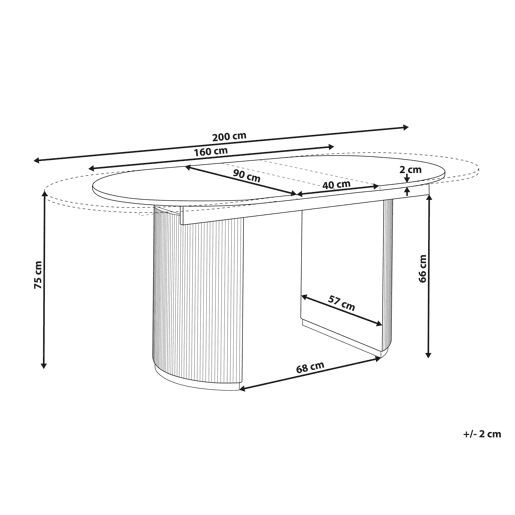 Beliani Mesa de jantar extensÃvel DULVERTON Beliani Mesa de jantar extensÃvel DULVERTON