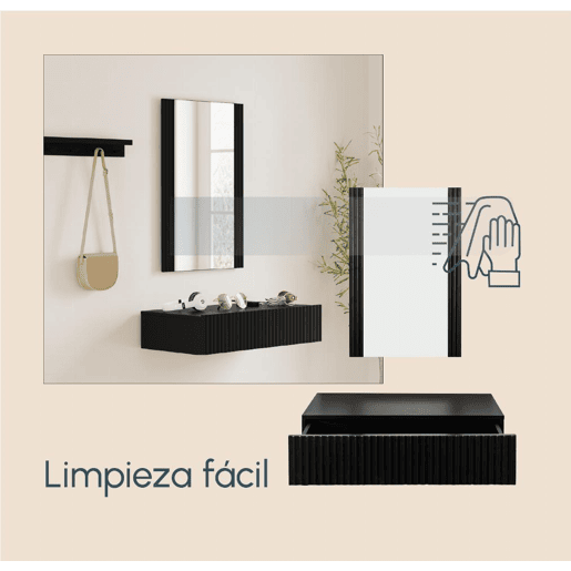 Móvel de entrada Hall de entrada Preto 80x42x97 1 gaveta Amira Muebles Bonitos