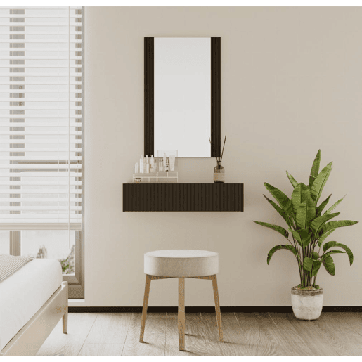 Toucador Quarto de dormir Preto 80x42x97 1 gaveta Velia Muebles Bonitos