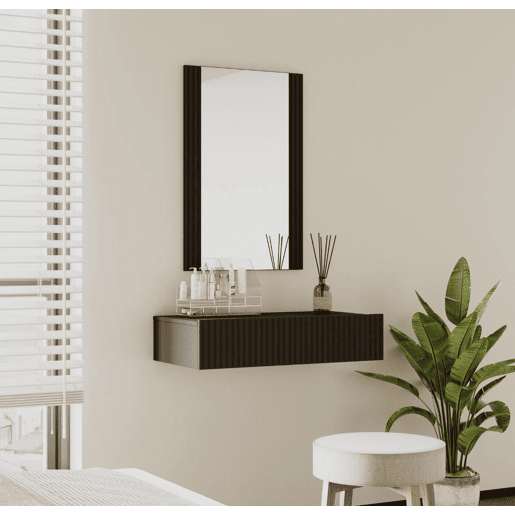 Toucador Quarto de dormir Preto 80x42x97 1 gaveta Velia Muebles Bonitos