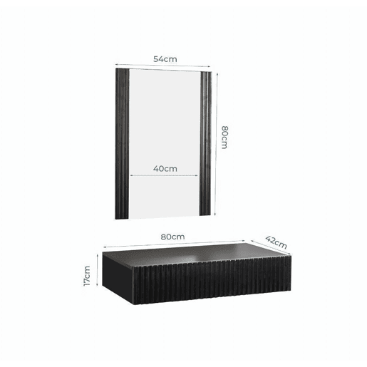 Toucador Quarto de dormir Preto 80x42x97 1 gaveta Velia Muebles Bonitos