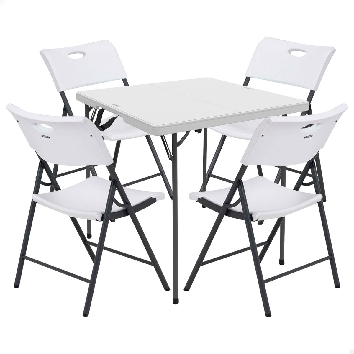 Pack mesa cuadrada plegable + 4 sillas plegables Lifetime