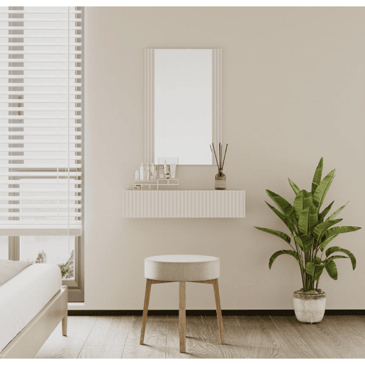 Toucador Quarto de dormir Branco 80x42x97 1 gaveta Velia Muebles Bonitos