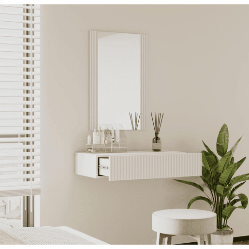 Toucador Quarto de dormir Branco 80x42x97 1 gaveta Velia Muebles Bonitos