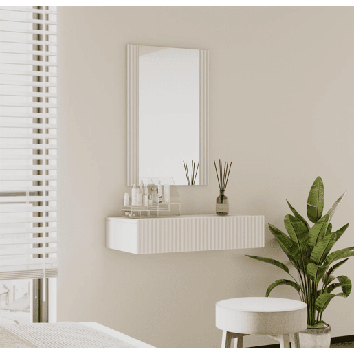 Toucador Quarto de dormir Branco 80x42x97 1 gaveta Velia Muebles Bonitos