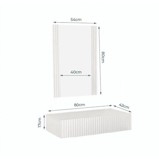 Toucador Quarto de dormir Branco 80x42x97 1 gaveta Velia Muebles Bonitos