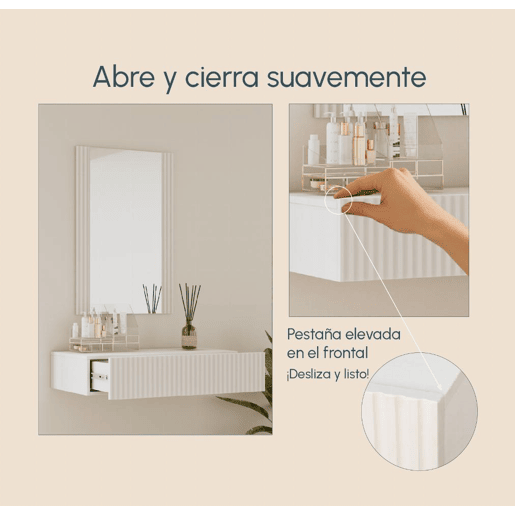 Toucador Quarto de dormir Branco 80x42x97 1 gaveta Velia Muebles Bonitos