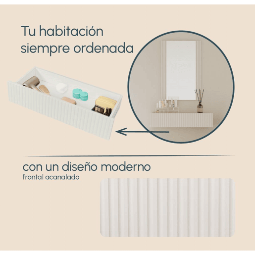 Toucador Quarto de dormir Branco 80x42x97 1 gaveta Velia Muebles Bonitos