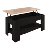Mesa de centro elevável Sala de estar e jantar PretoSonoma 100x50x43,5 Nicoleta Muebles Bonitos