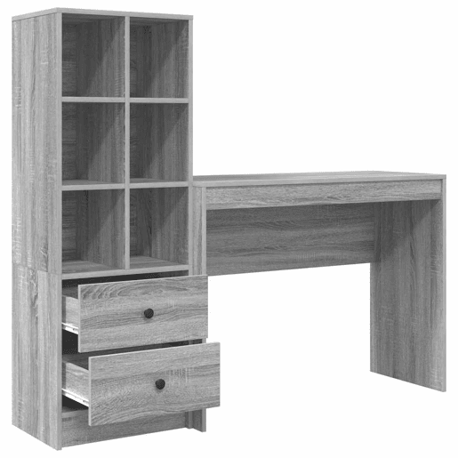 Secretária Escrivaninha de computador - com Armazenamento 2 pcs Sonoma cinzento 100 x 40 x 76 cm Secretária Escrivaninha de computador - com Armazenamento 2 pcs Sonoma cinzento 100 x 40 x 76 cm