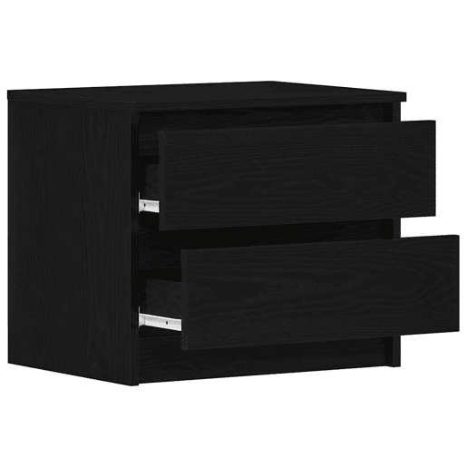 Lote de 2 Mesa De Cabeceira - Mesinha De Cabeceira Carvalho preto 50 x 40 x 43.5 cm