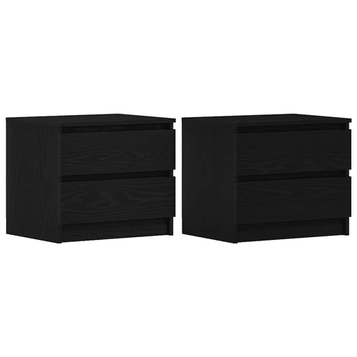 Lote de 2 Mesa De Cabeceira - Mesinha De Cabeceira Carvalho preto 50 x 40 x 43.5 cm