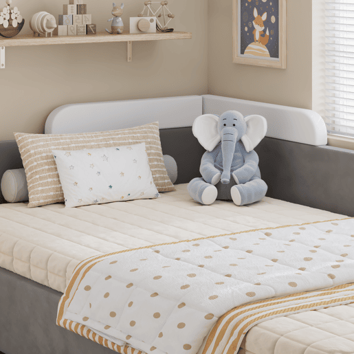 Cama com armazenamento,cama de criança de veludo 90x200cm,cinza