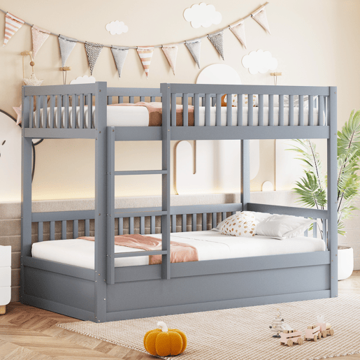 Cama infantil 90 * 200 cm - Sistema hidráulico de arrumação, robusta e duradoura, para crianças - Cinza