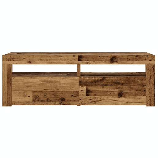 Lote de 2 Mesas De Cabeceira - Mesinhas De Cabeceira c luzes LED 60x35x40 cm madeira velha