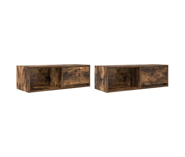 Muebles de tv 2 uds madera ingeniería color roble 80x31x25,5 cm