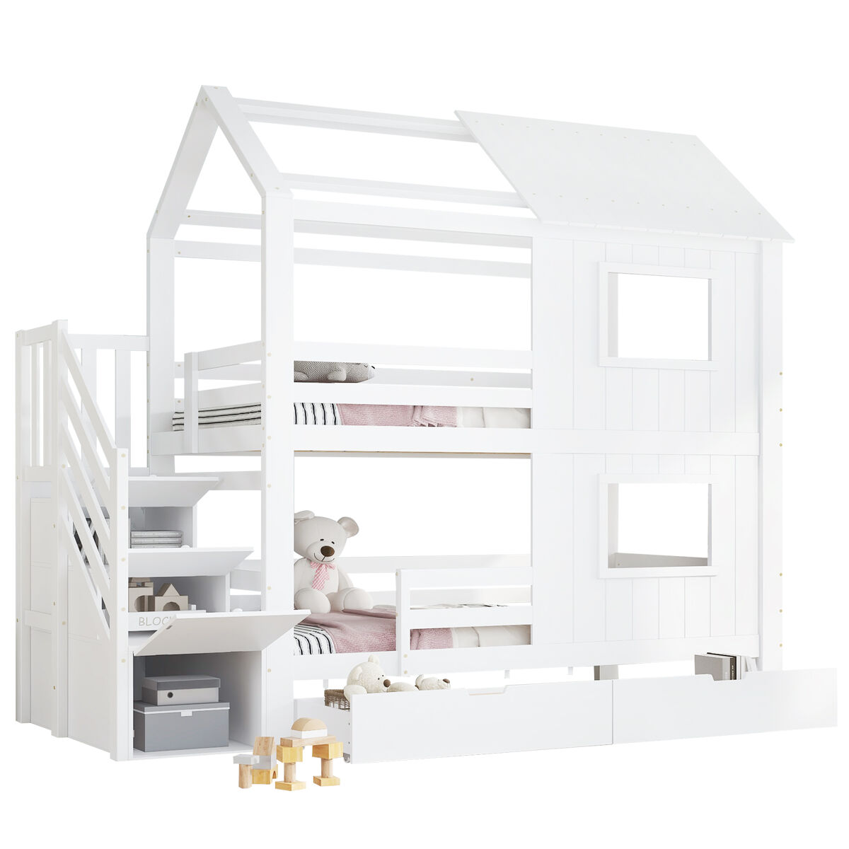 Litera infantil de madera de pino
