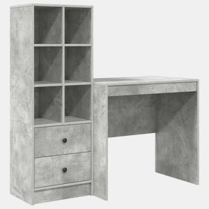 Secretária Escrivaninha de computador - com Armazenamento 2 pcs Cinzento 80 x 50 x 76 cm
