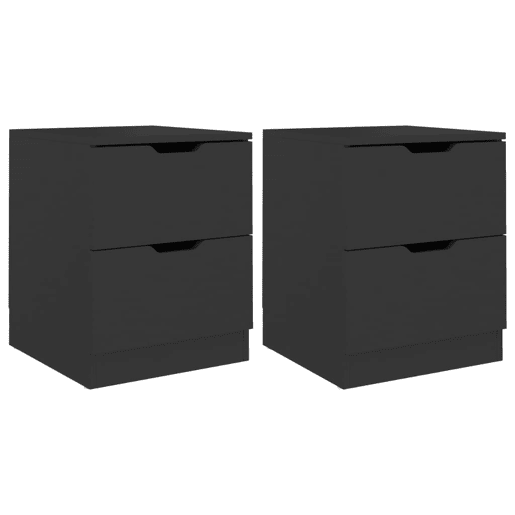 Lote de 2 Mesas De Cabeceira - Mesinhas De Cabeceira 40x40x50 cm contraplacado preto