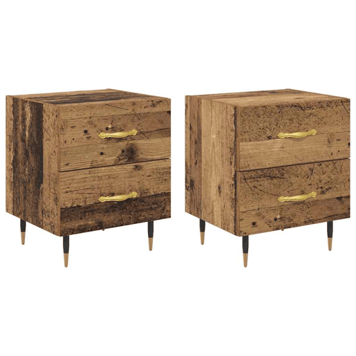 Lote de 2 Mesa De Cabeceira - Mesinha De Cabeceira Madeira antiga 40 x 35 x 47,5 cm