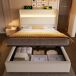 Cama con almacenaje de lino Cama con almacenaje de lino Beige