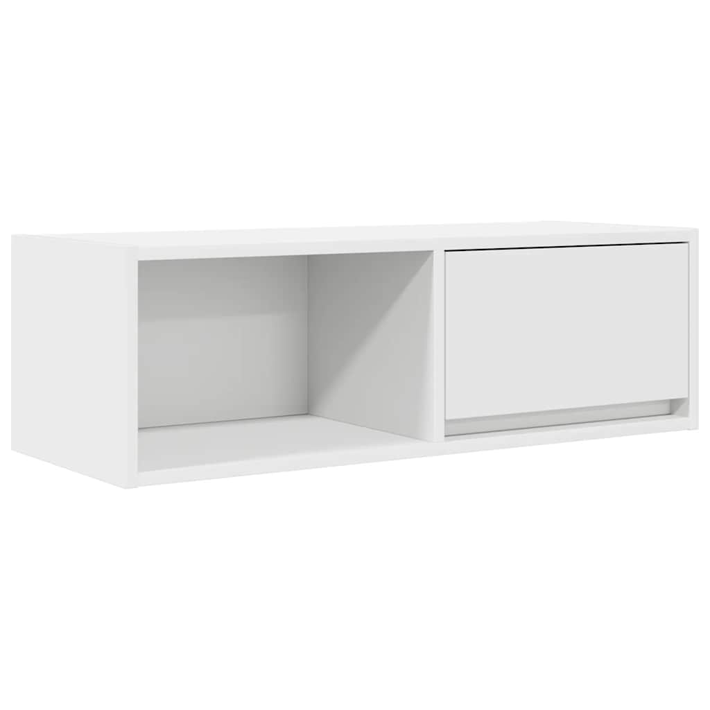 mueble de tv de madera de ingenieria blanco 80x31x255 cm
